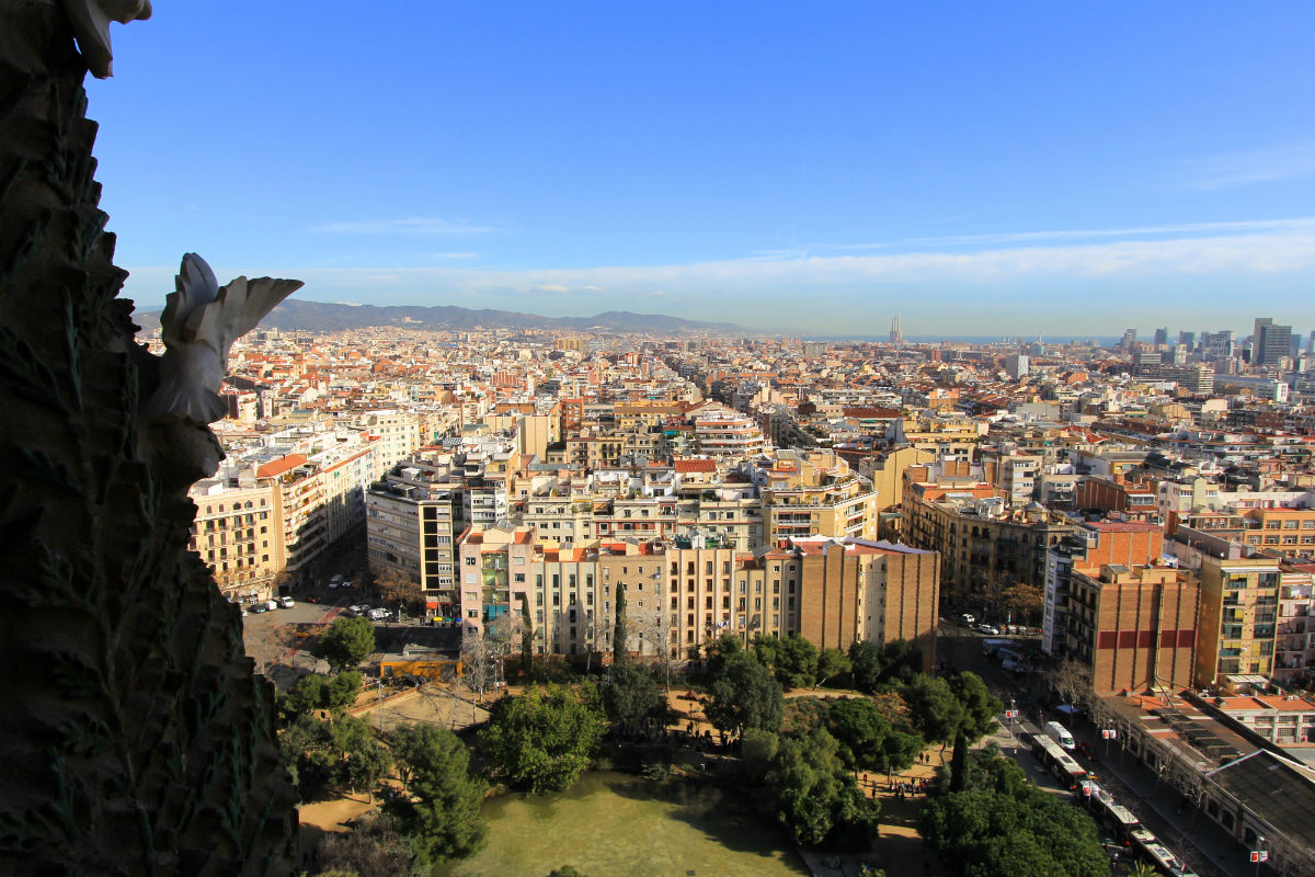 Uitzicht toren Sagrada Familia Barcelona Spanje