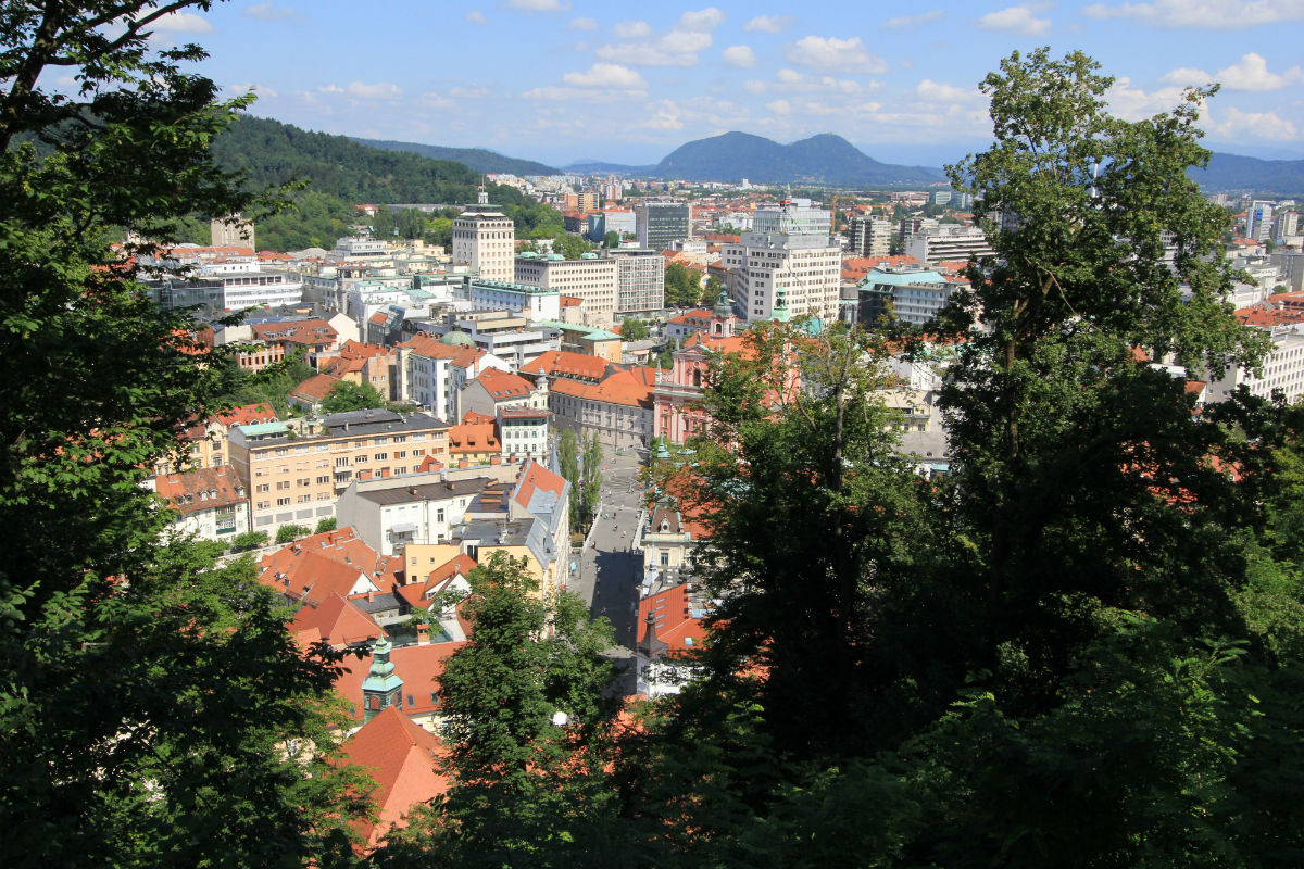 Uitzicht vanaf het Ljubljanski Grad in Ljubljana Slovenie