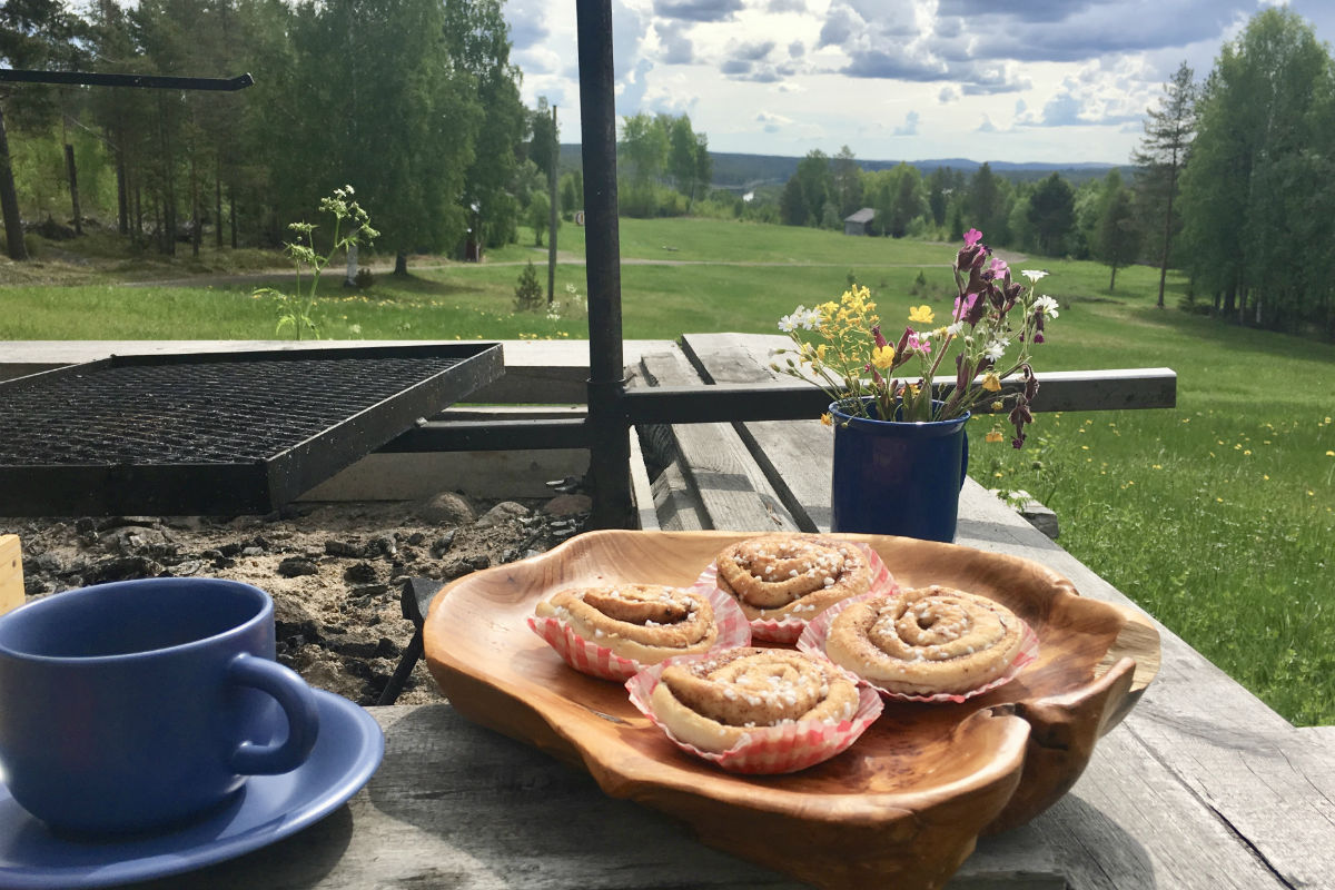 Kanelbulle in Zweeds Lapland