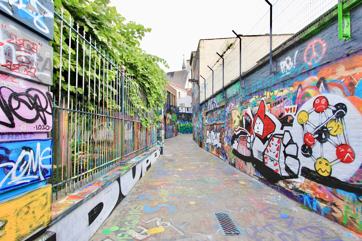 Een leuke bezienswaardigheid in Belgie is het graffiti straatje in Gent