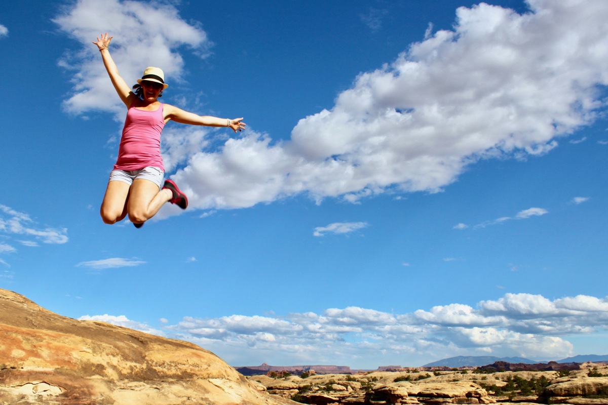 Lekker springen in Canyonlands National Park