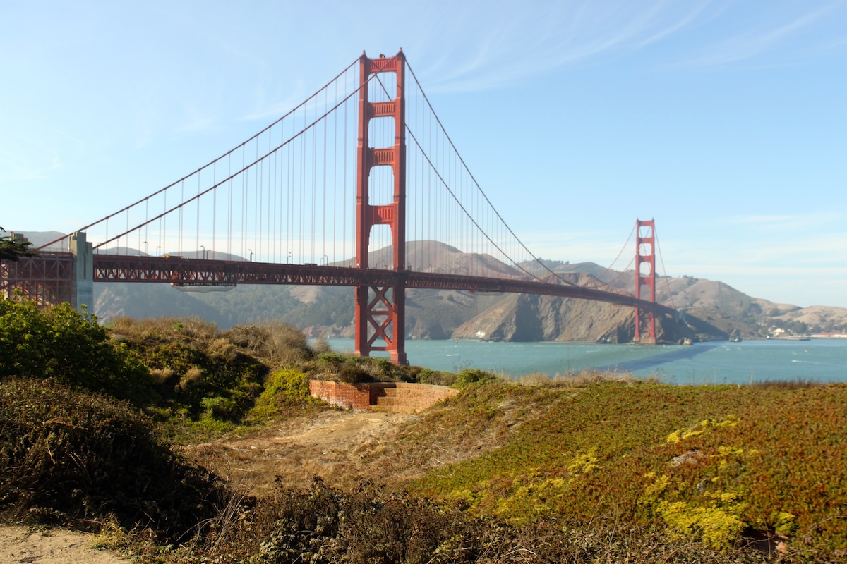 Fietsen op de Golden Gate Bridge in San Francisco