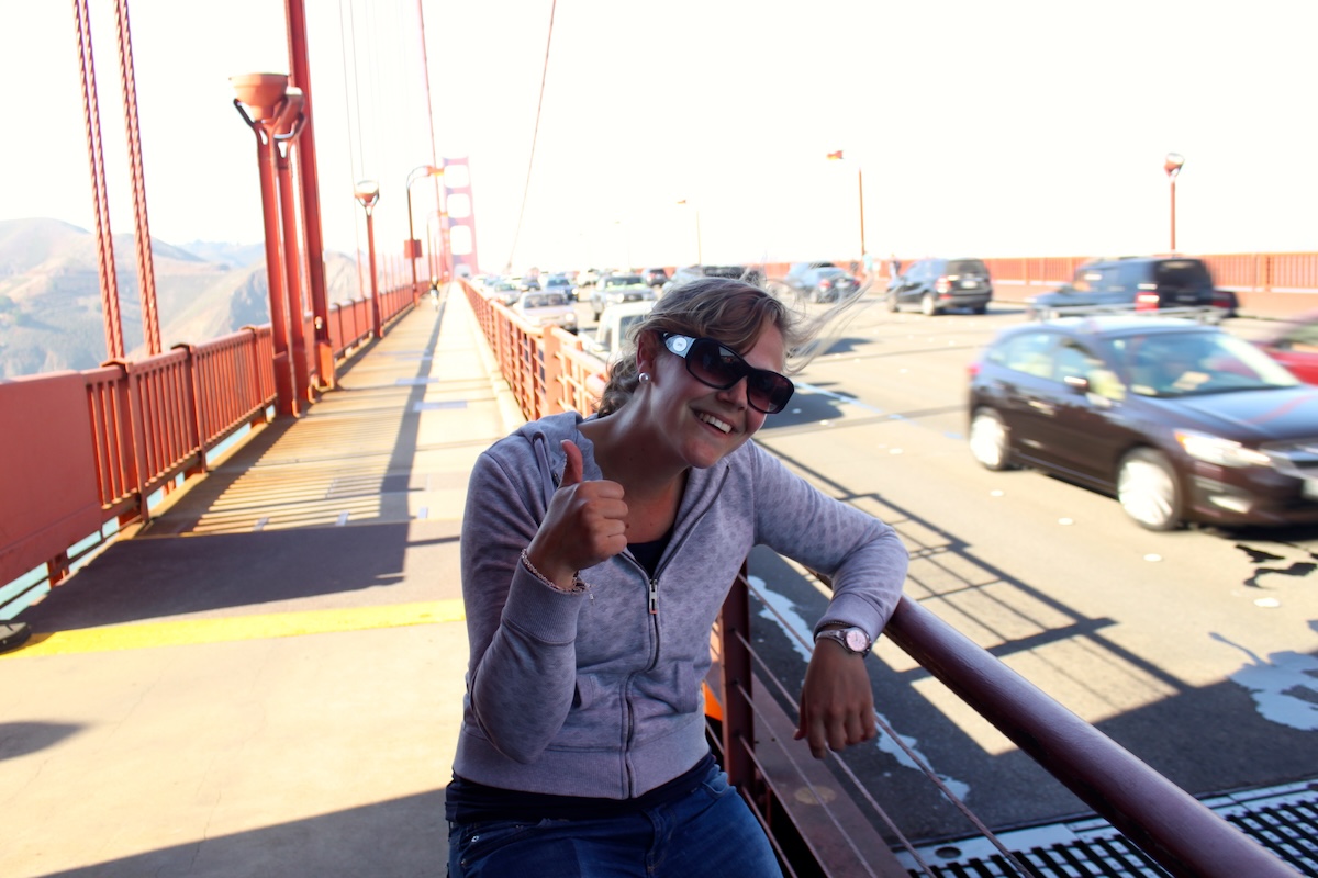 Fietsen op de Golden Gate Bridge in San Francisco